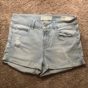 pac sun stretchy denim shorts